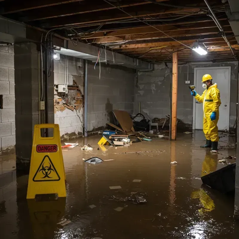 Flooded Basement Electrical Hazard in Lumpkin, GA Property